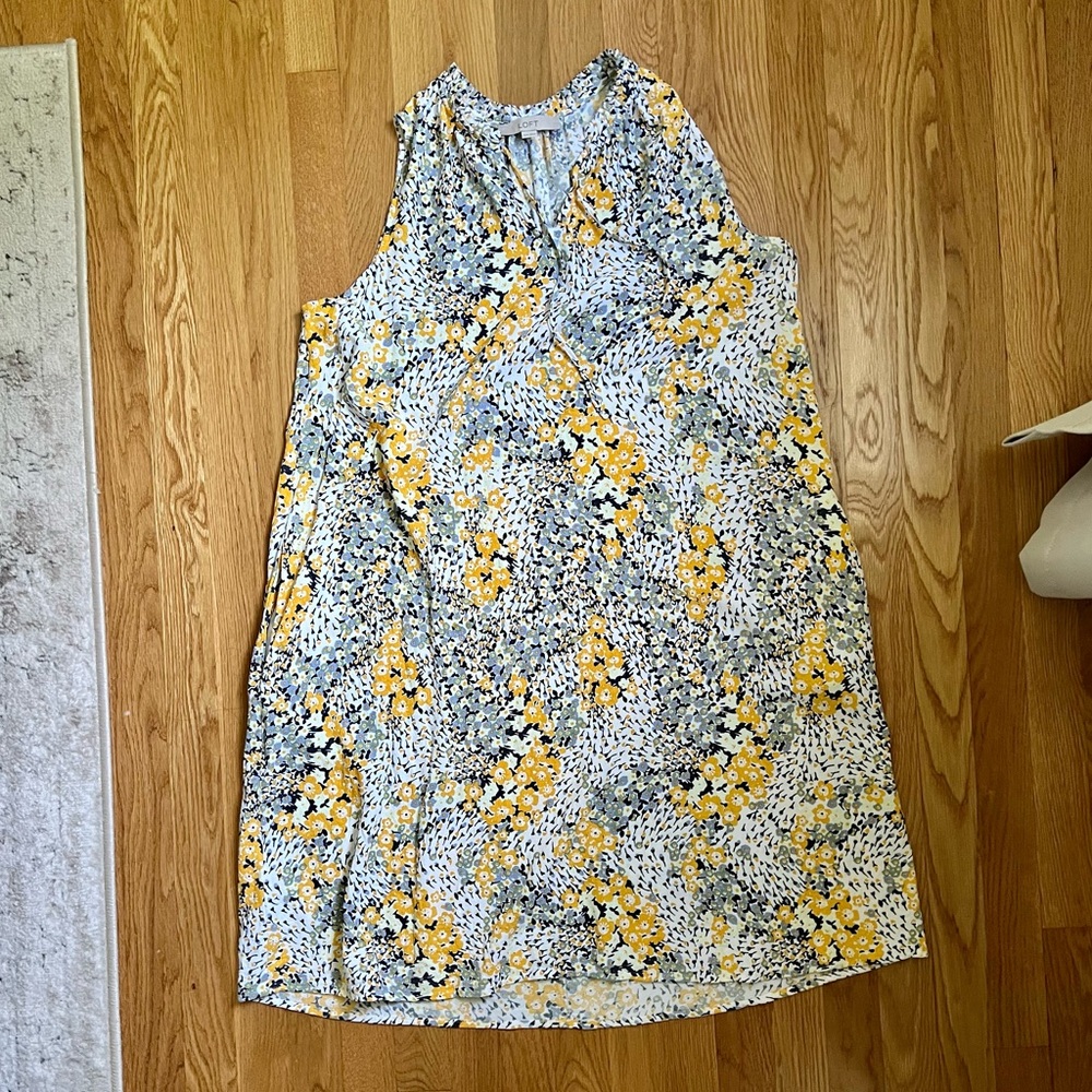 LOFT Floral Sleeveless Maternity Dress Size XL